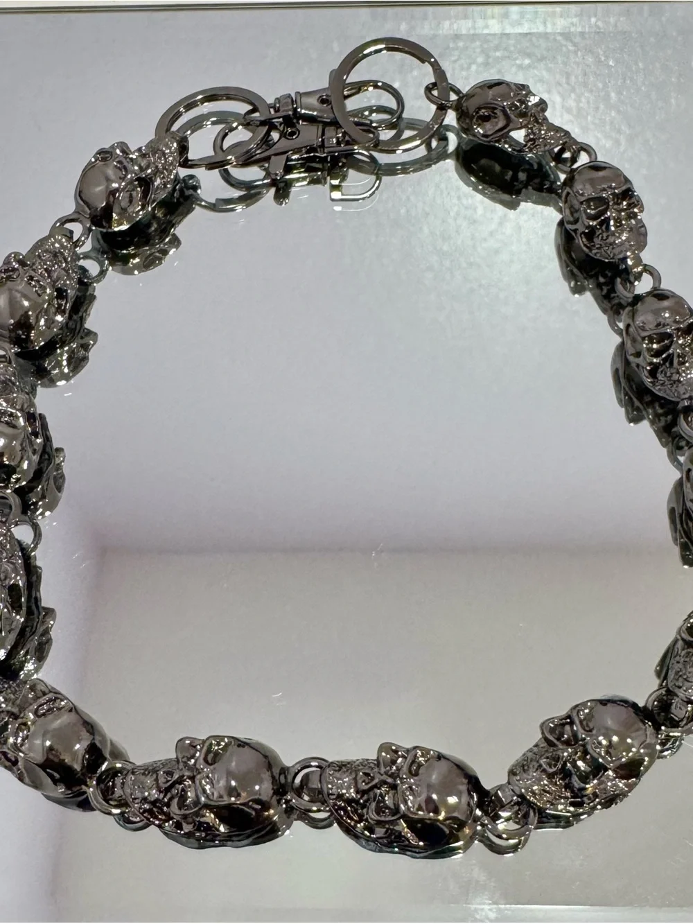 New Gunmetal Skull Bag Chain 18 inches